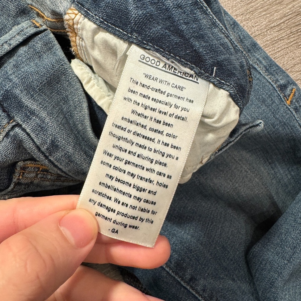 Good American Jeans Womens 0 25 Blue Denim Good Waist 24x28 Distressed Casual - Picture 4 of 12